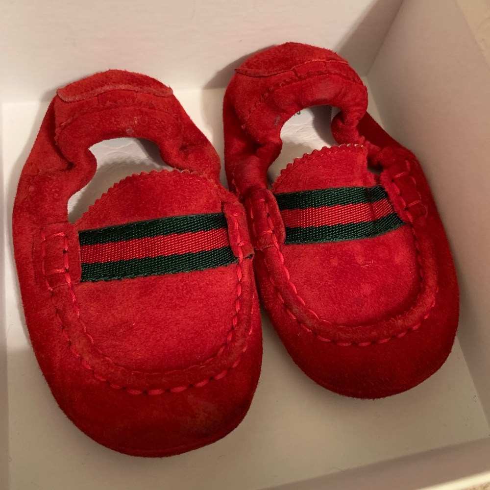 Gucci Baby Dandy Red Driver Loafer Size 19